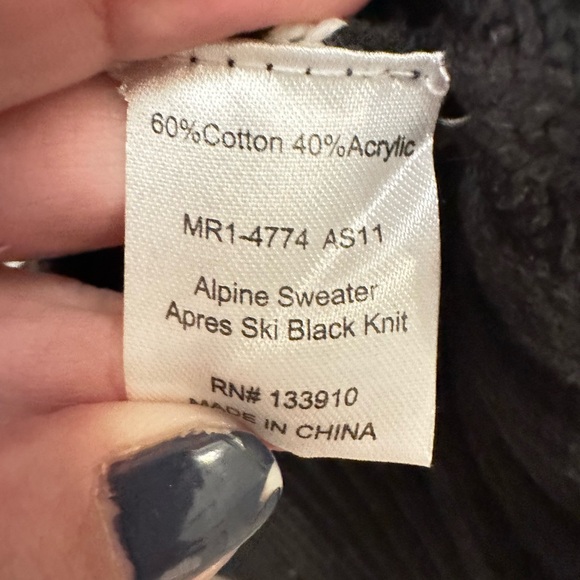 SHOW ME YOUR MUMU S Alpine Apres Ski black-white stripe woman sweater gorpcore - Picture 7 of 14